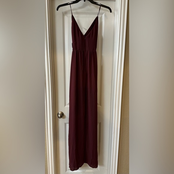WAYF Maroon Bridesmaid Maxi Wrap V-Neck‎ Dress Size Small Burgundy - Picture 4 of 14